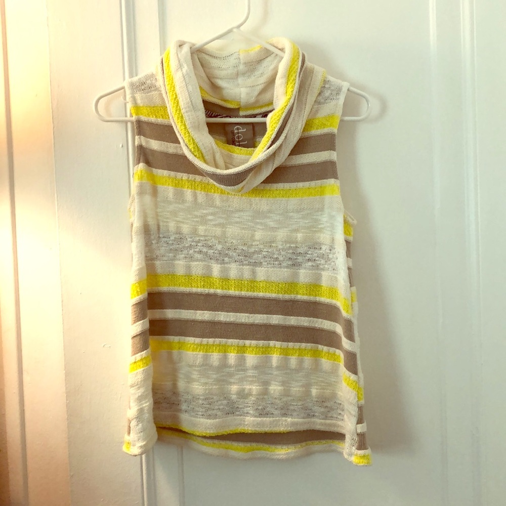 Striped cowl neck sweater tank